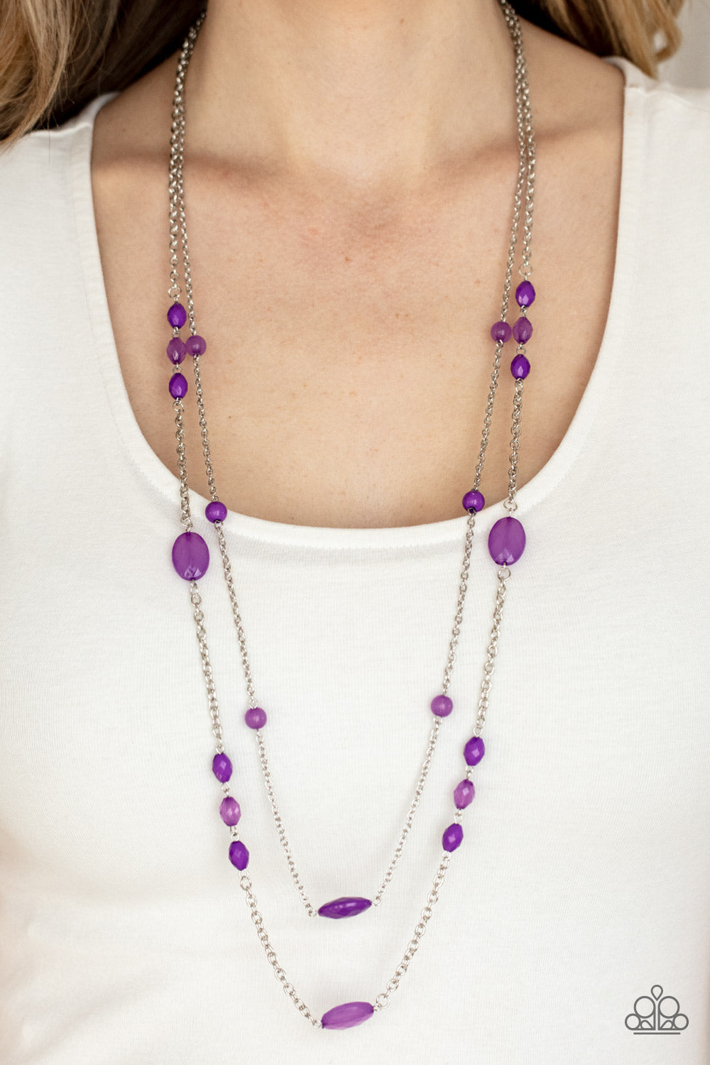 Paparazzi Accessories-Day Trip Delights Purple Opaque Bead Necklace Set