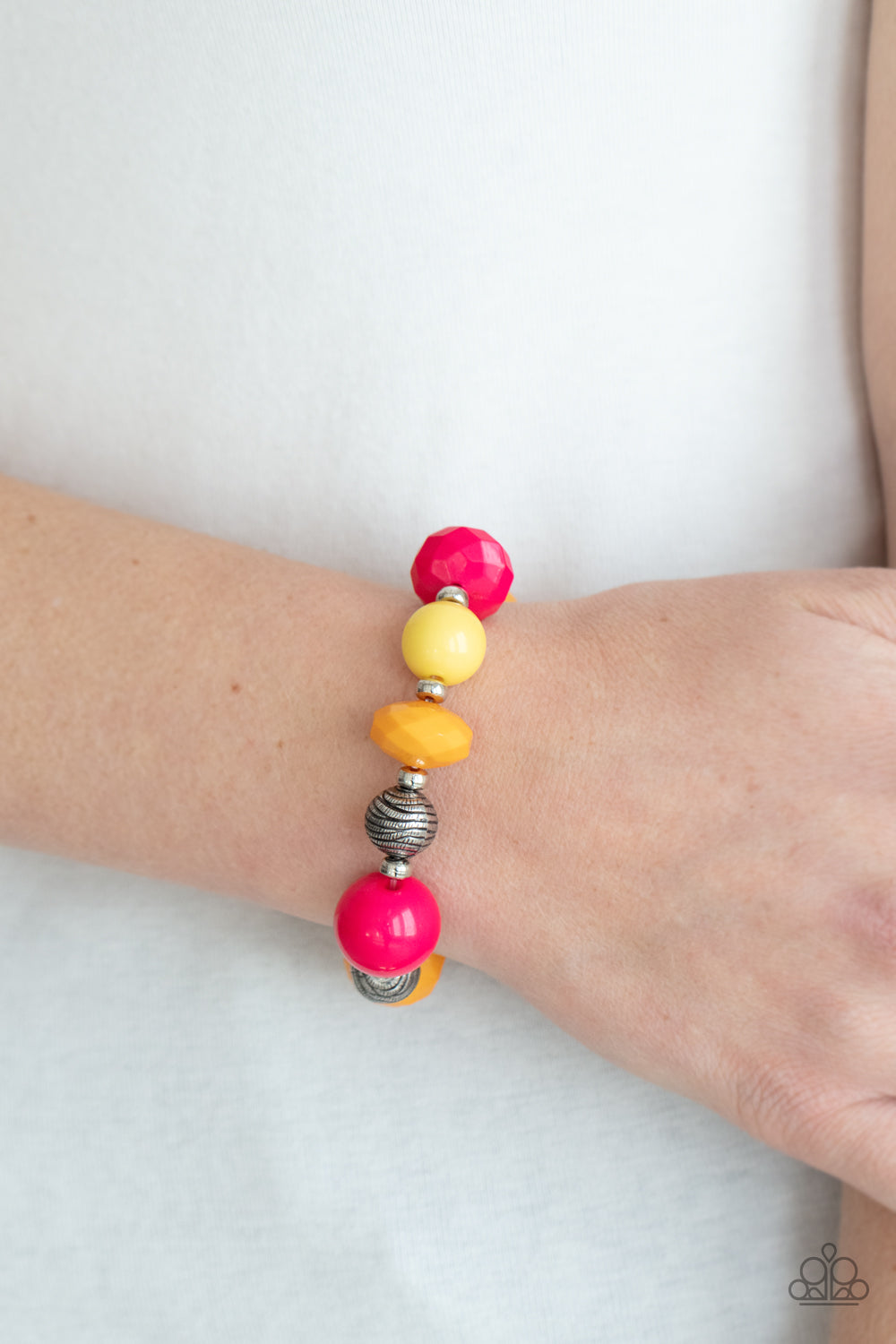 Paparazzi Accessories-Day Trip Discovery Brightly Multi Colored Bead Bracelet