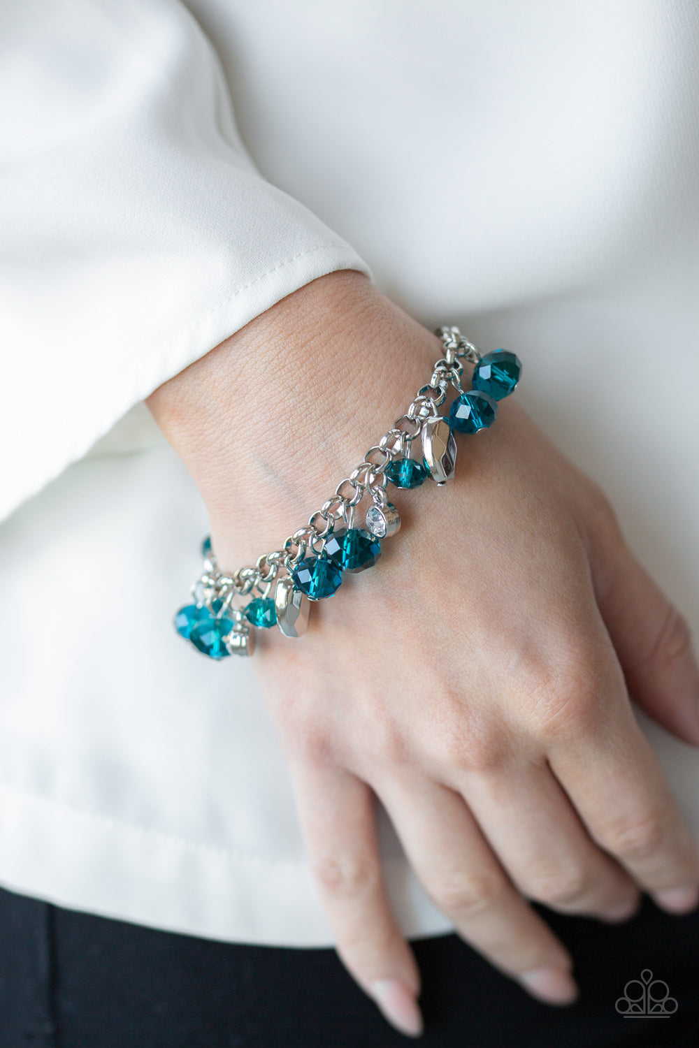 Paparazzi Accessories-Dazing Dazzle Blue Bracelet