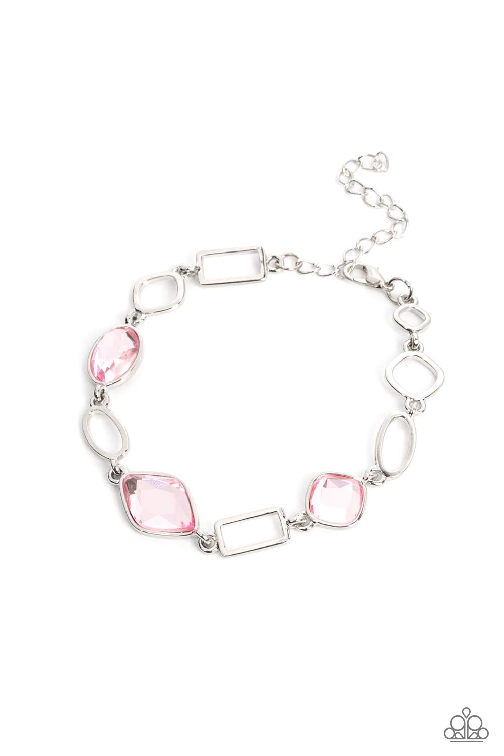 Paparazzi Accessories-Dazzle for Days Pink Oval Rectangular Bracelet