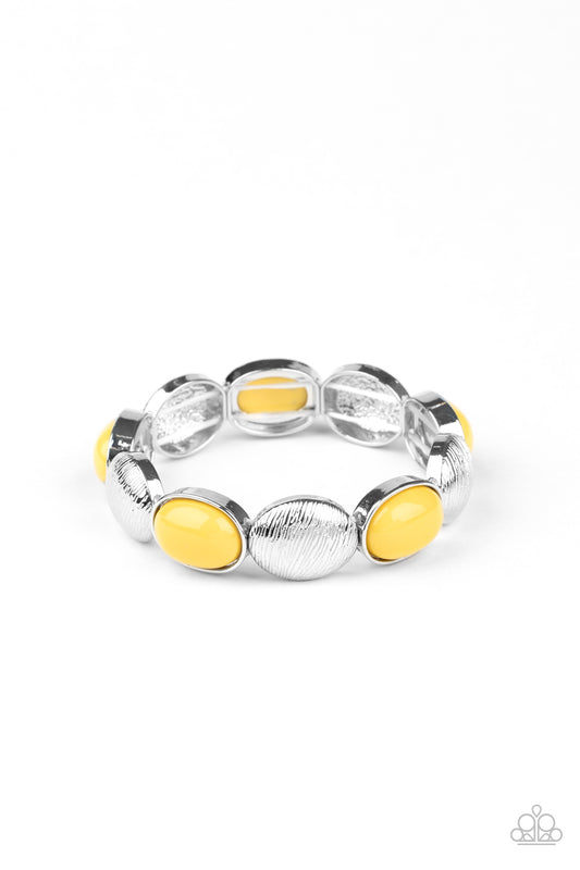 Paparazzi Accessories-Decadently Dewy Yellow Stretchy Bracelet