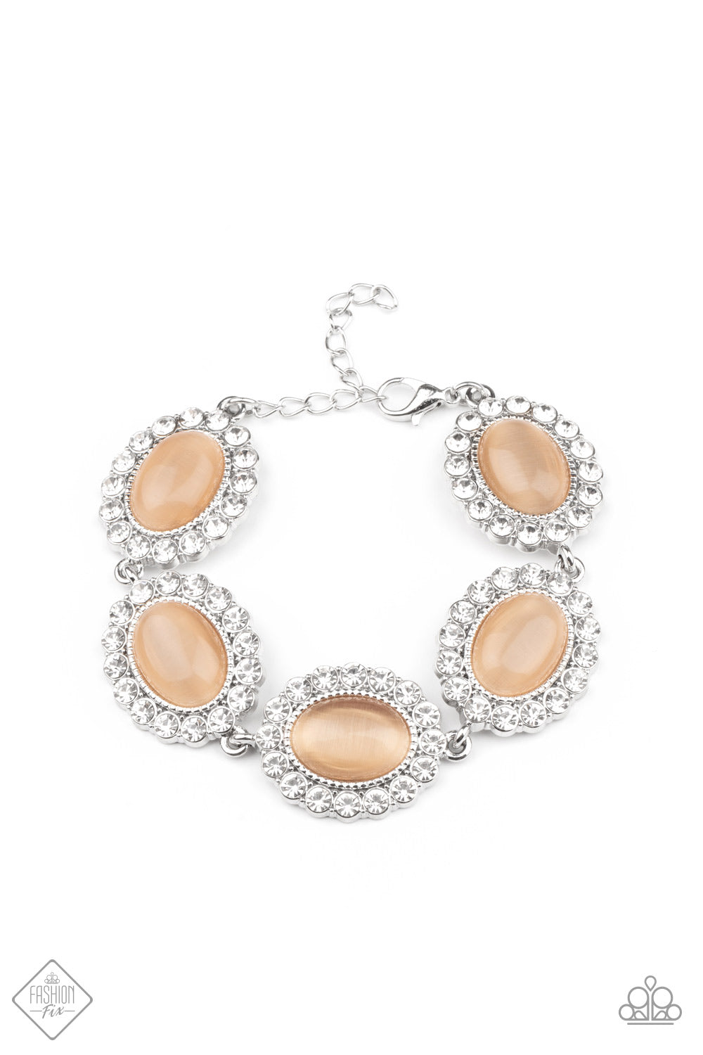 Paparazzi Accessories-Demurely Diva Orange Eye Cats Bracelet