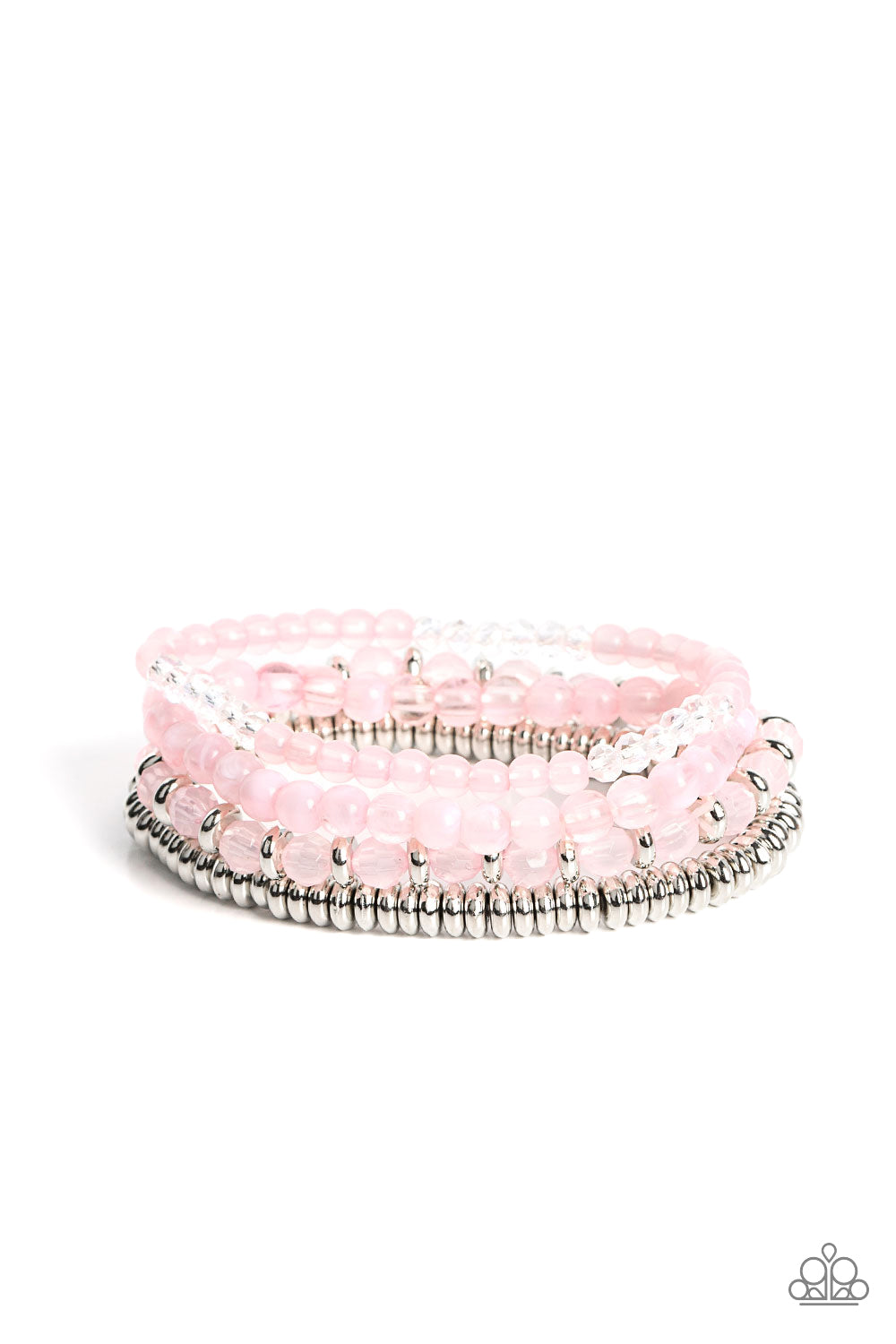 Paparazzi Accessories-Destination Dreamscape Pink Crystal Bead Bracelet
