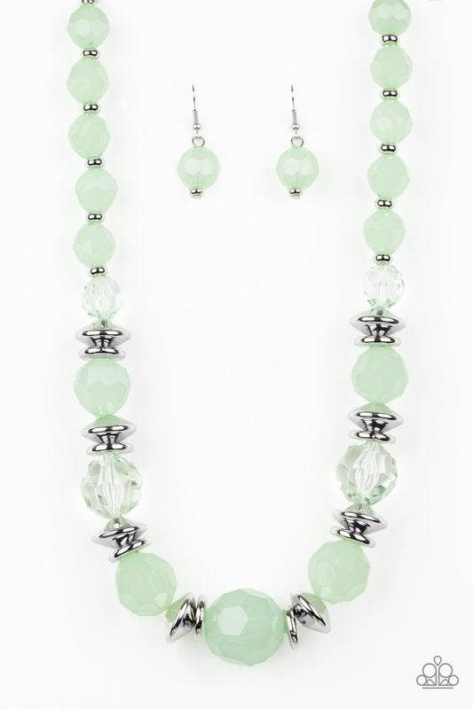 Paparazzi Accessories-Dine and Dash Green Necklace Set