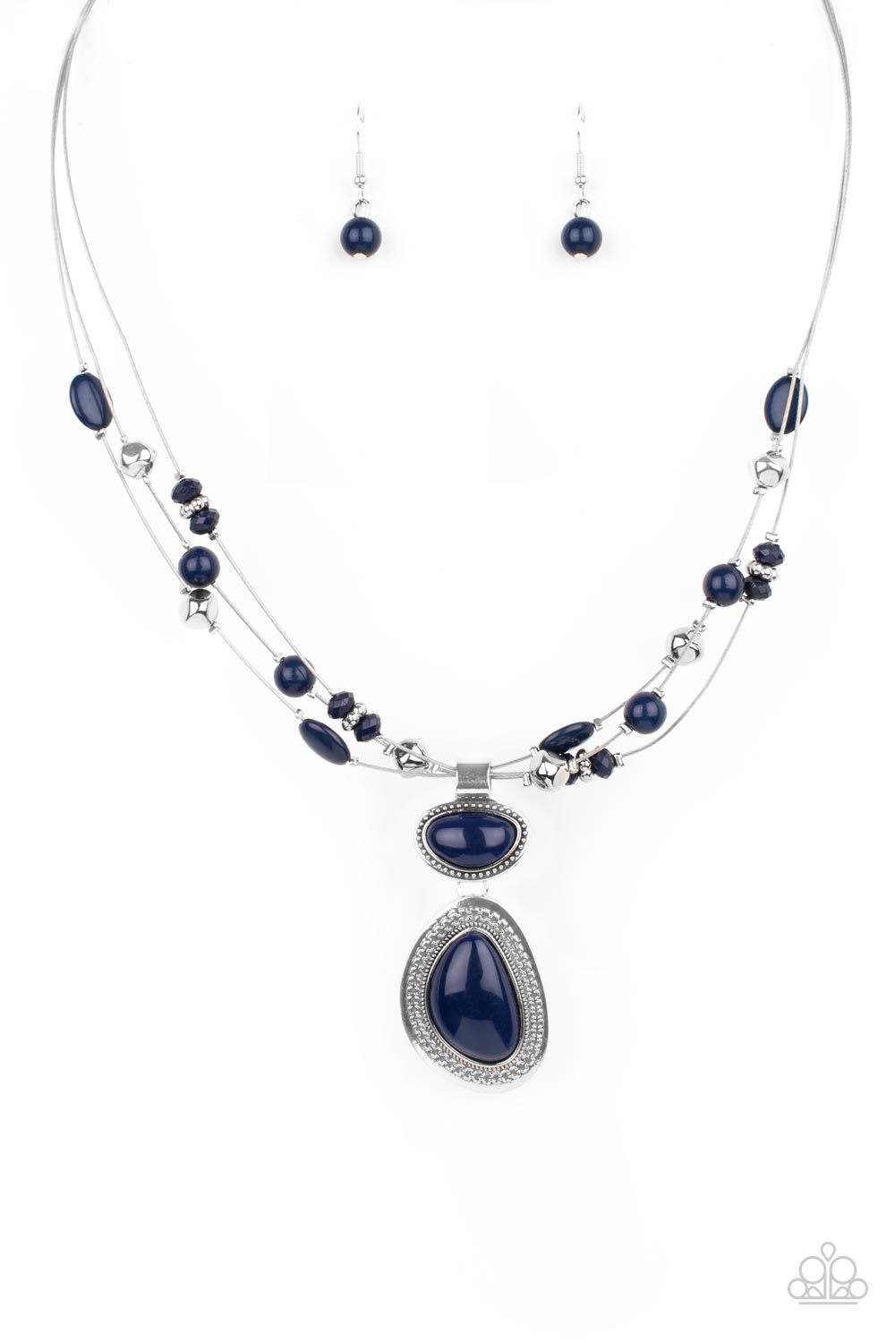 Paparazzi Accessories-Discovering New Destinations Blue Crystal Bead Necklace Set