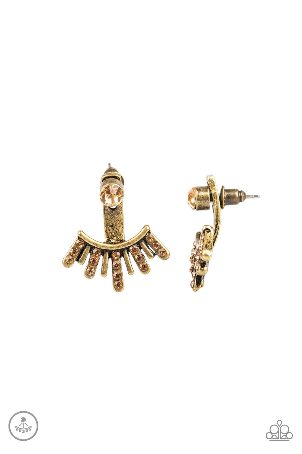 Paparazzi Accessories-Diva Dynamite Brass Earrings