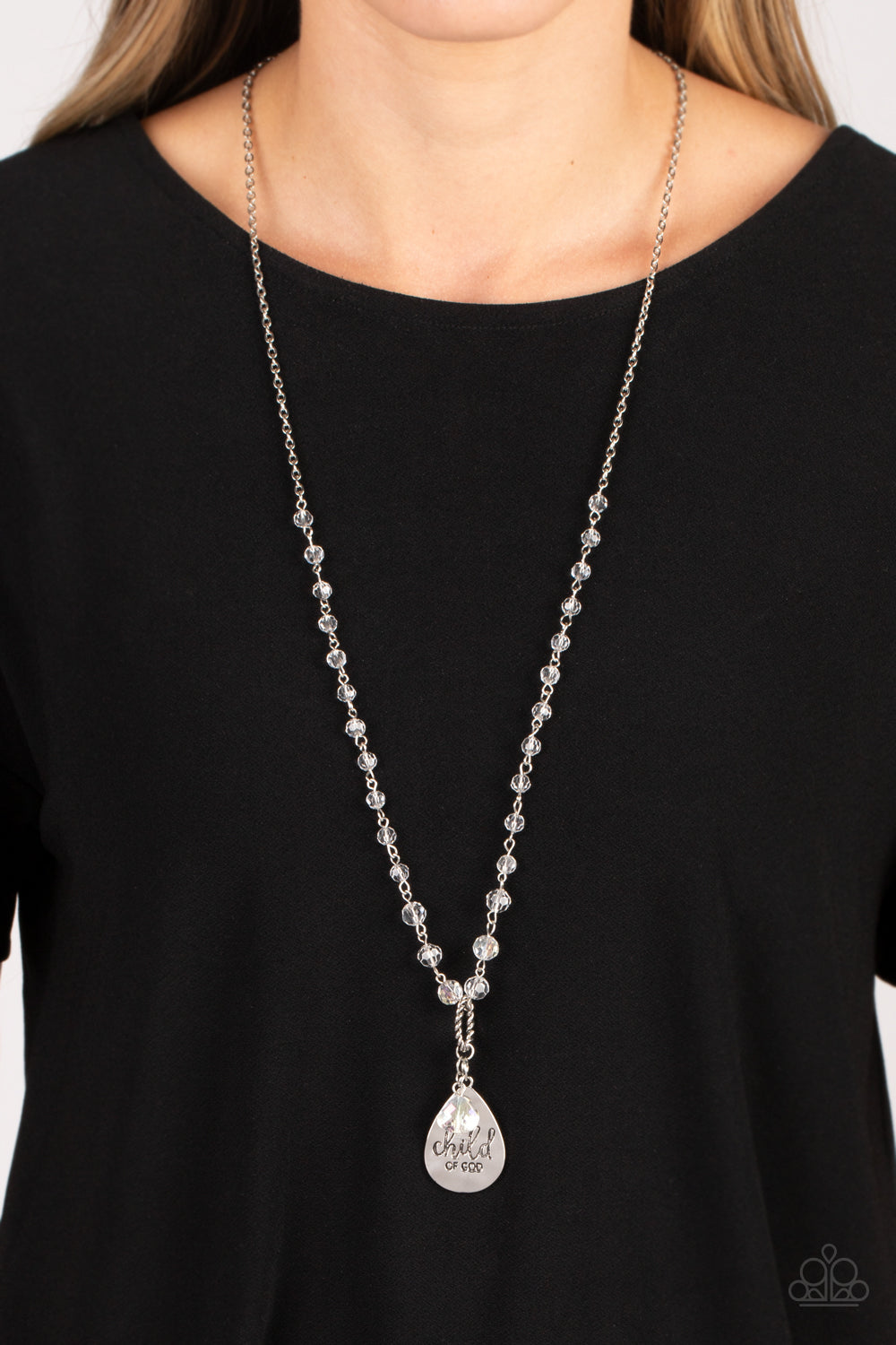 Paparazzi Accessories-Divine Dance White Inspirational Necklace Set