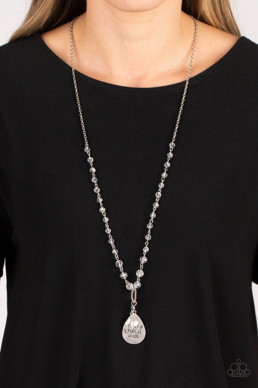 Paparazzi Accessories-Divine Dance White Inspirational Necklace Set