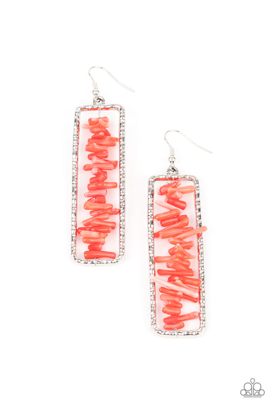 Paparazzi Accessories-Don't QUARRY, Be Happy Red Linear Rock Necklace Set