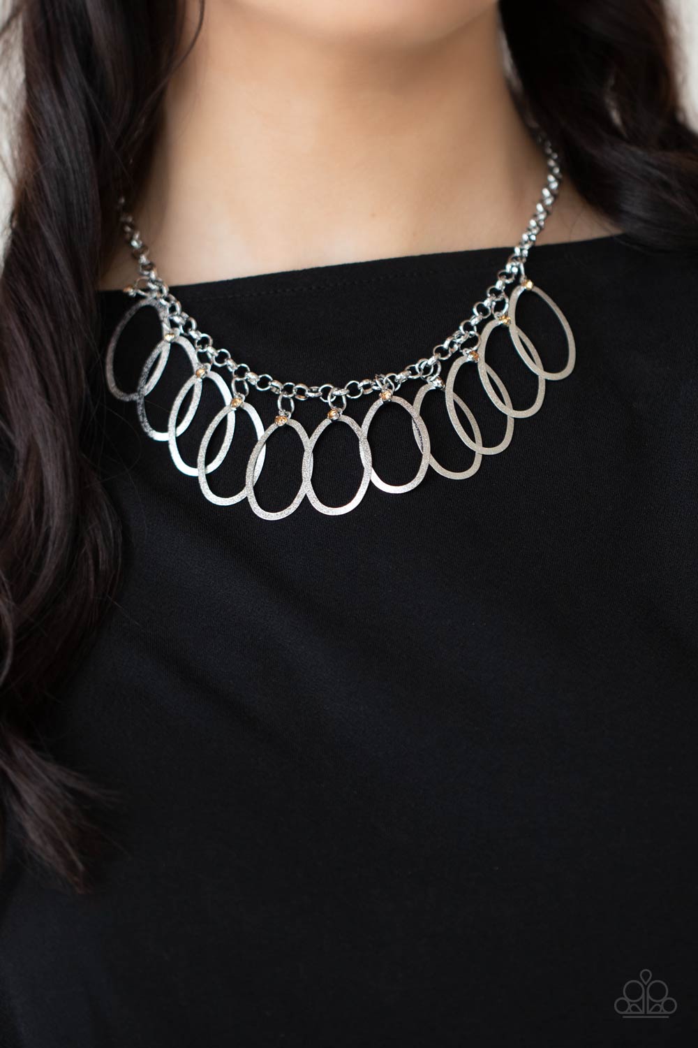 Paparazzi Accessories-Double OVAL Time Brown Topaz Necklace Sets