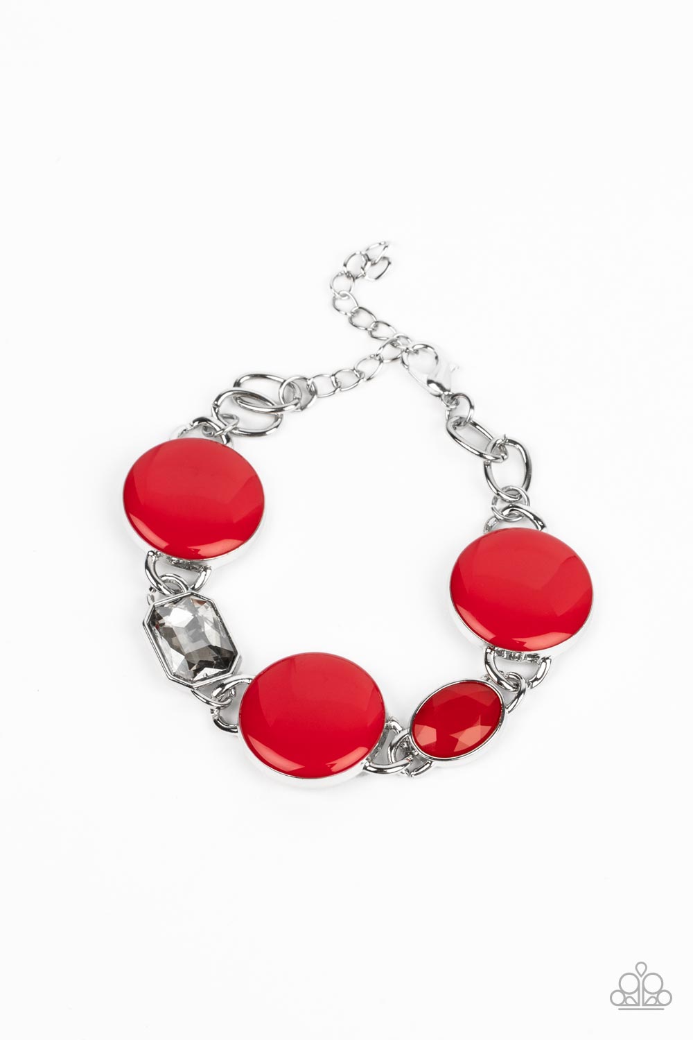 Paparazzi Accessories-Dreamscape Dazzle Red Smoky Oval Gem Bracelet