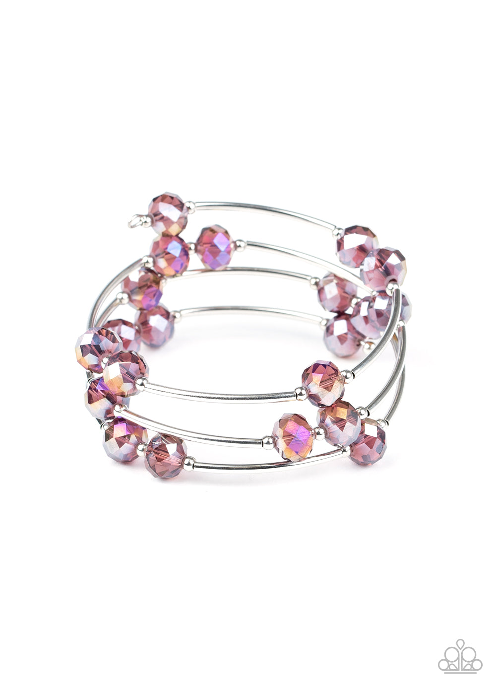 Paparazzi Accessories-Dreamy Demure Purple Crystal Coil Bracelet
