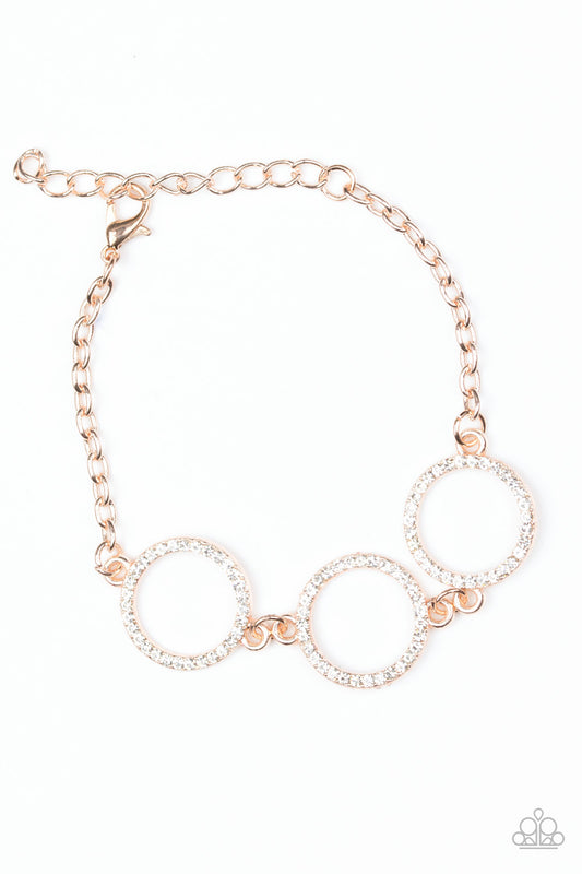 Paparazzi Accessories-Dress The Part Glittery Rose Gold Bracelet