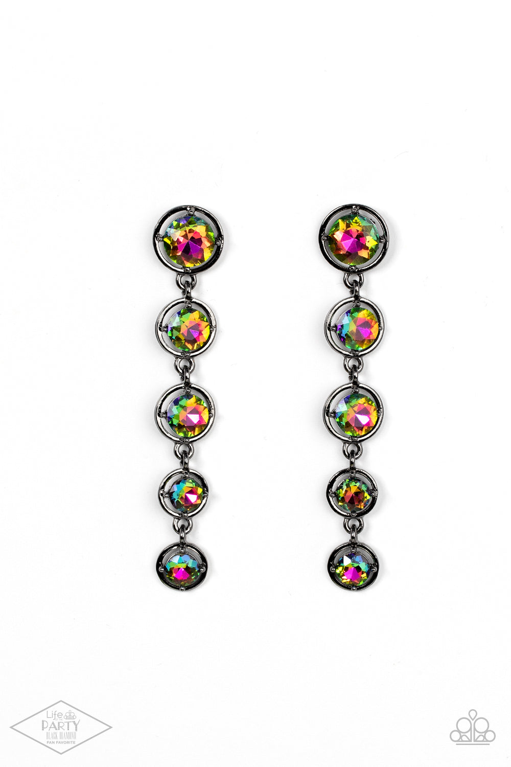 Paparazzi Accessories-Drippin In Starlight Multi Rainbow Gem Earrings