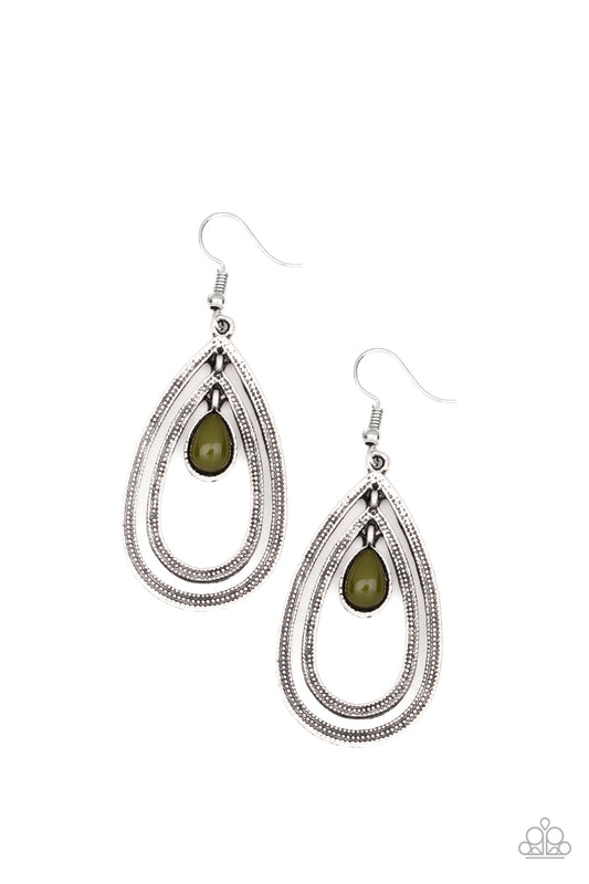 Paparazzi Accessories-Drops of Color Green Earrings