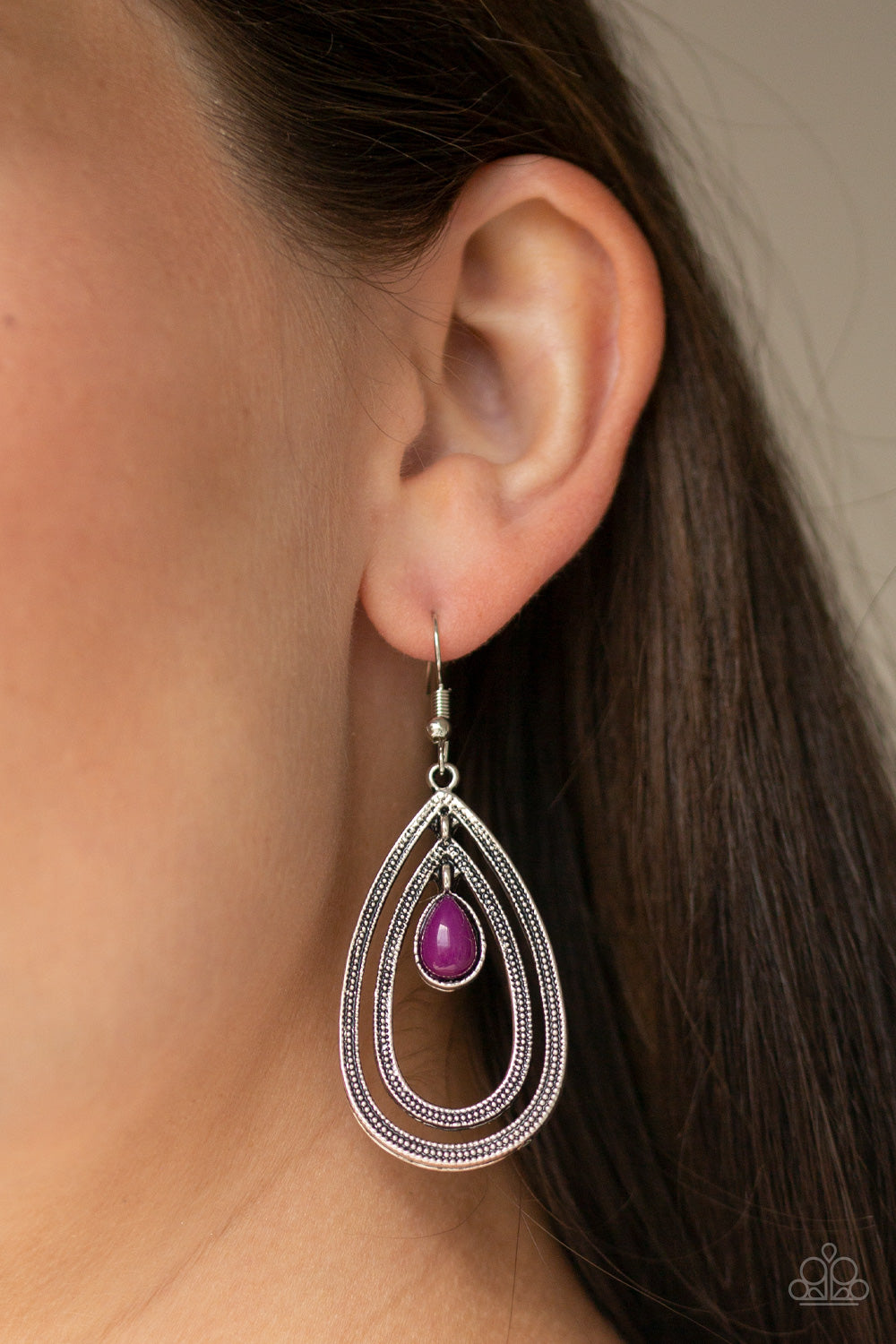 Paparazzi Accessories-Drops of Color Purple Earrings