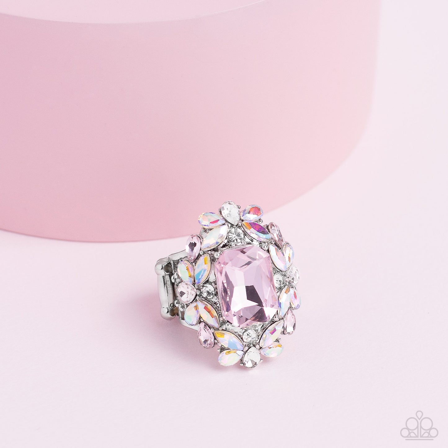 Paparazzi Accessories-Dynamic Diadem Pink Radiant Iridescent LOTP Ring