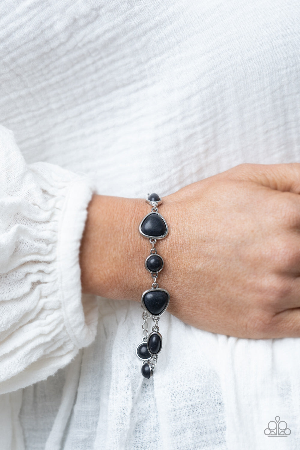 Paparazzi Accessories-Eco-Friendly Fashionista Black Stone Bracelet