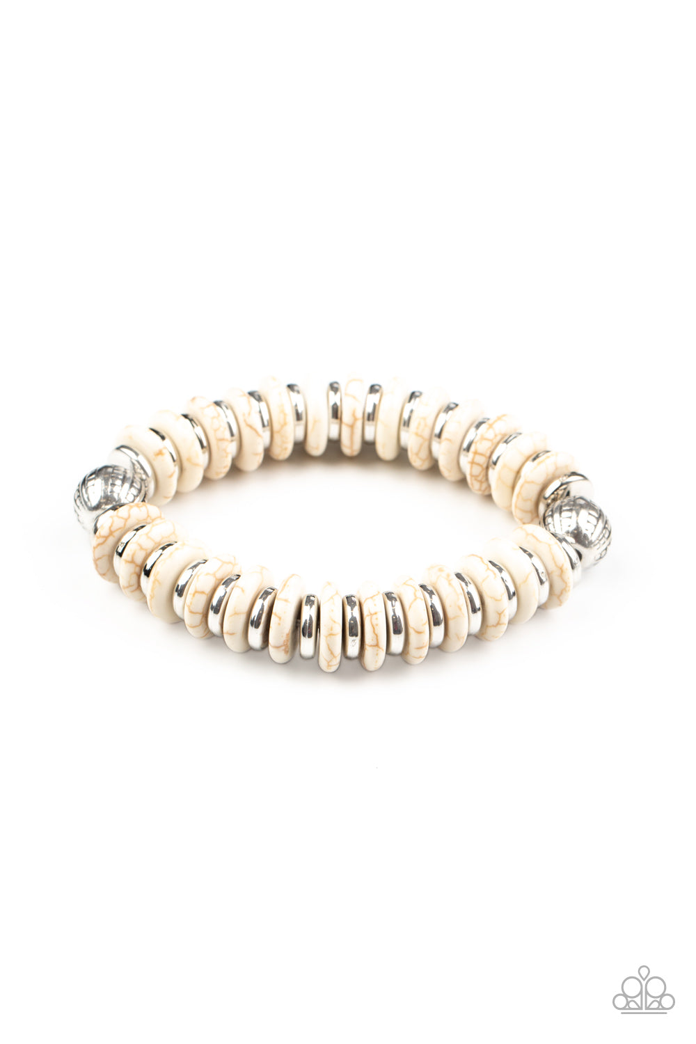 Paparazzi Accessories-Eco Experience White Stone Bracelet