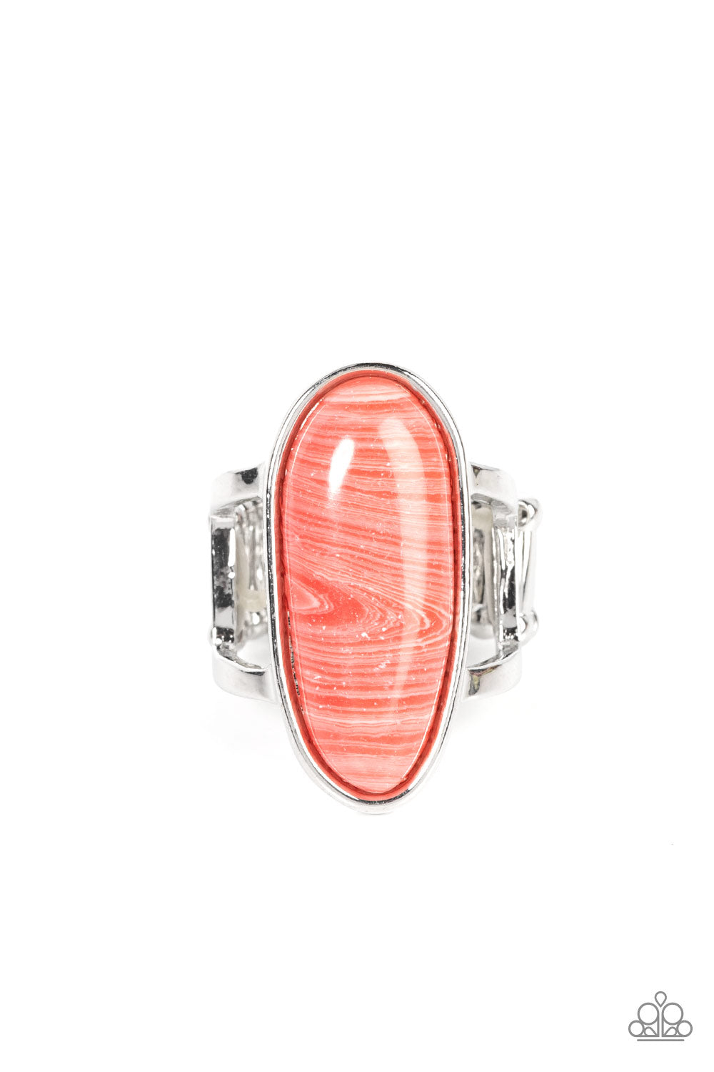 Paparazzi Accessories-Eco Expression Pink Sandstone Oblong Ring
