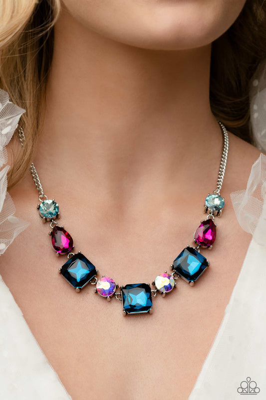 Paparazzi Accessories-Elevated Edge Multi Geometric Iridescent Necklace Set