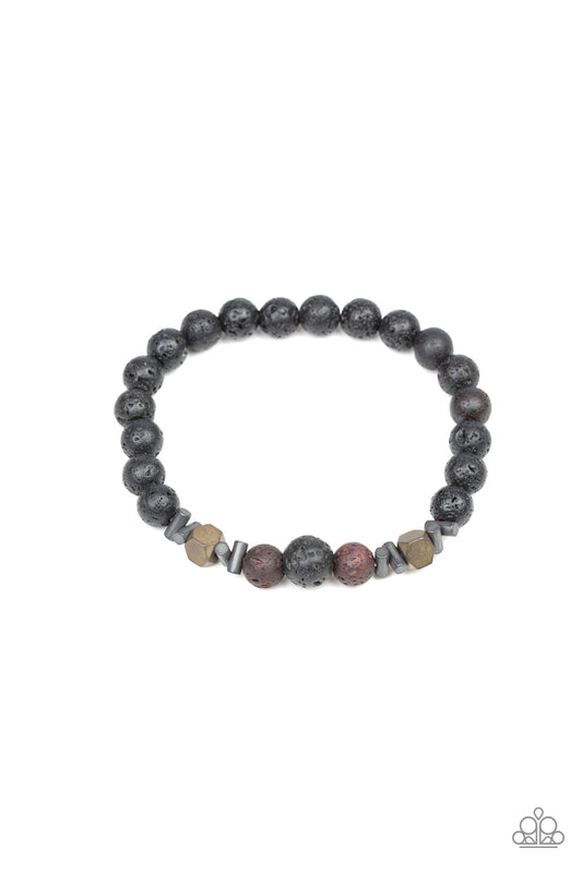 Paparazzi Accessories-Empowered Brown Men's Lava Bead Bracelet