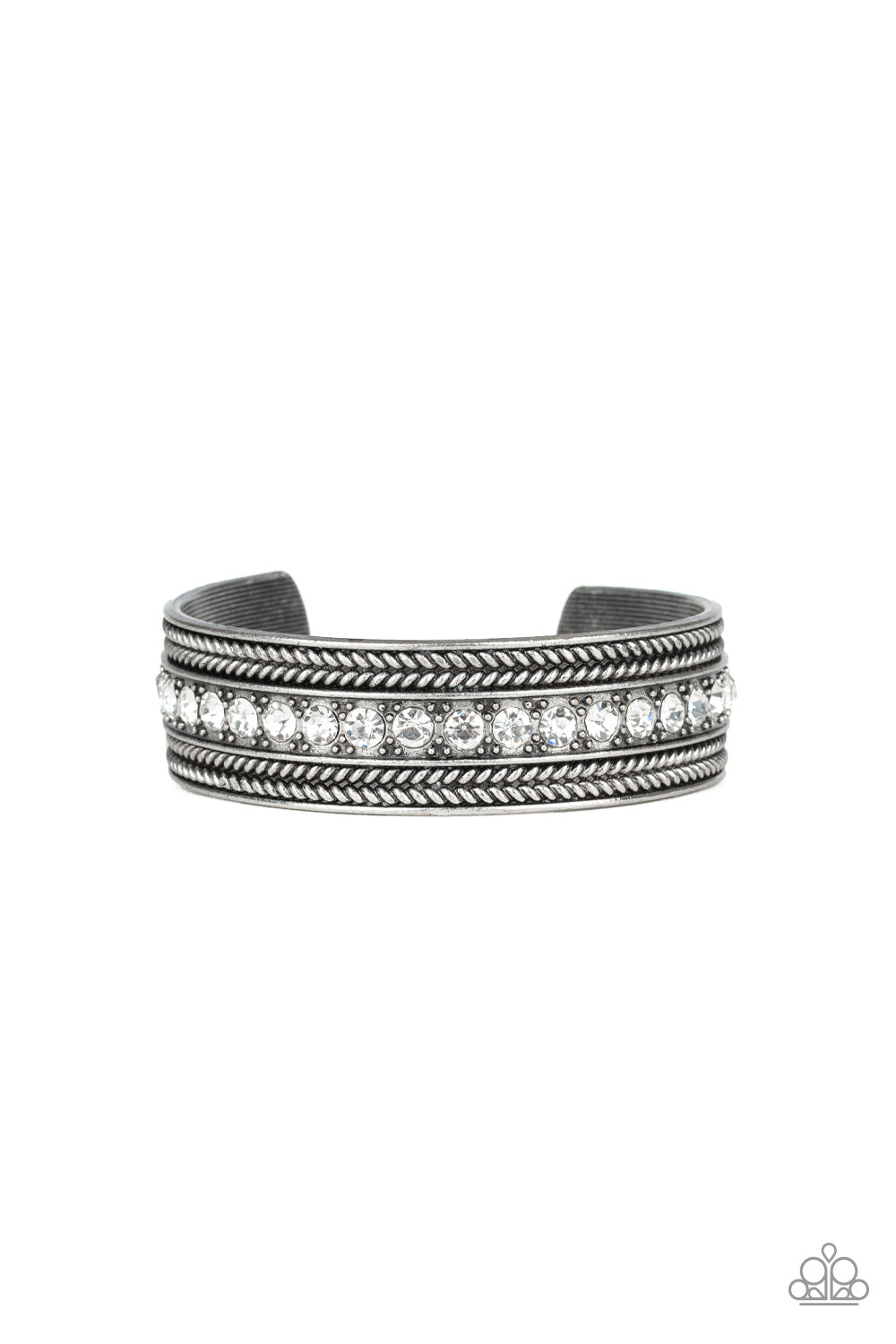 Paparazzi Accessories-Empress Etiquette Glittery rhinestone Cuff Bracelet