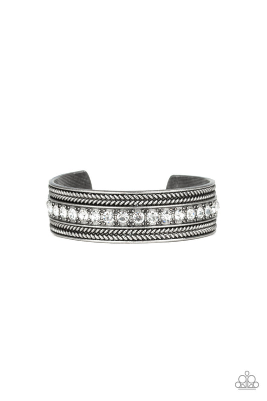 Paparazzi Accessories-Empress Etiquette Glittery rhinestone Cuff Bracelet