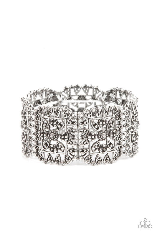 Paparazzi Accessories-Enchanted Vineyards Silver Filigree Bracelet