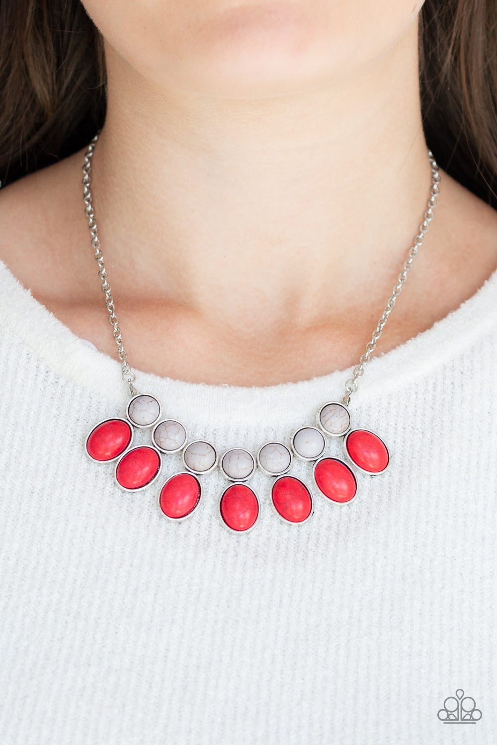 Paparazzi Accessories-Environmental Impact Red Necklace Set