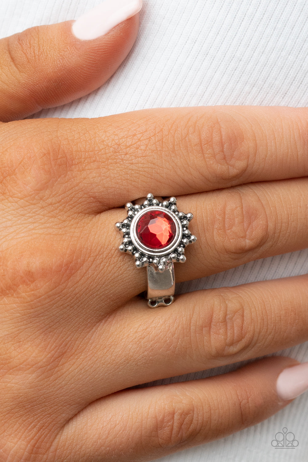 Paparazzi Accessories-Expect Sunshine and REIGN Red Rhinestone Ring