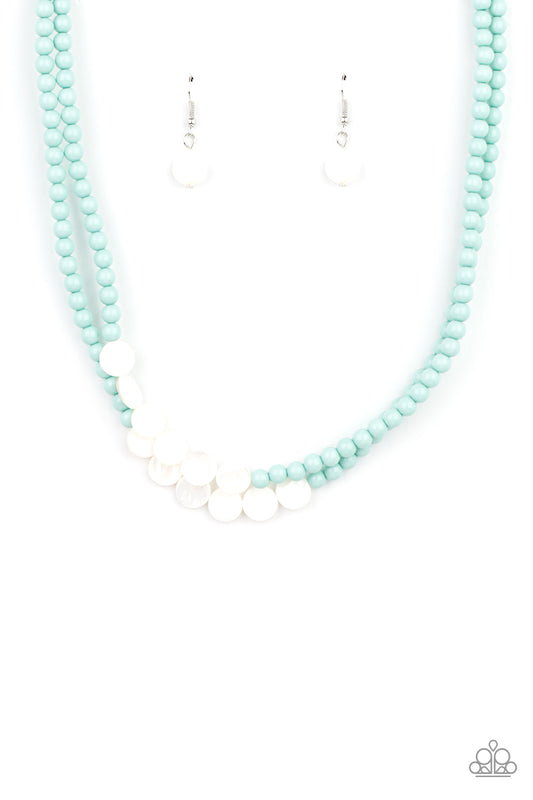 Paparazzi Accessories-Extended STAYCATION Dainty Blue Shell Necklace Set