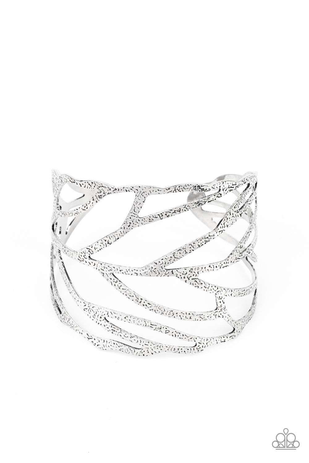 Paparazzi Accessories-FLOCK< Stock, and Barrel Silver Feather Wrap Cuff Bracelet