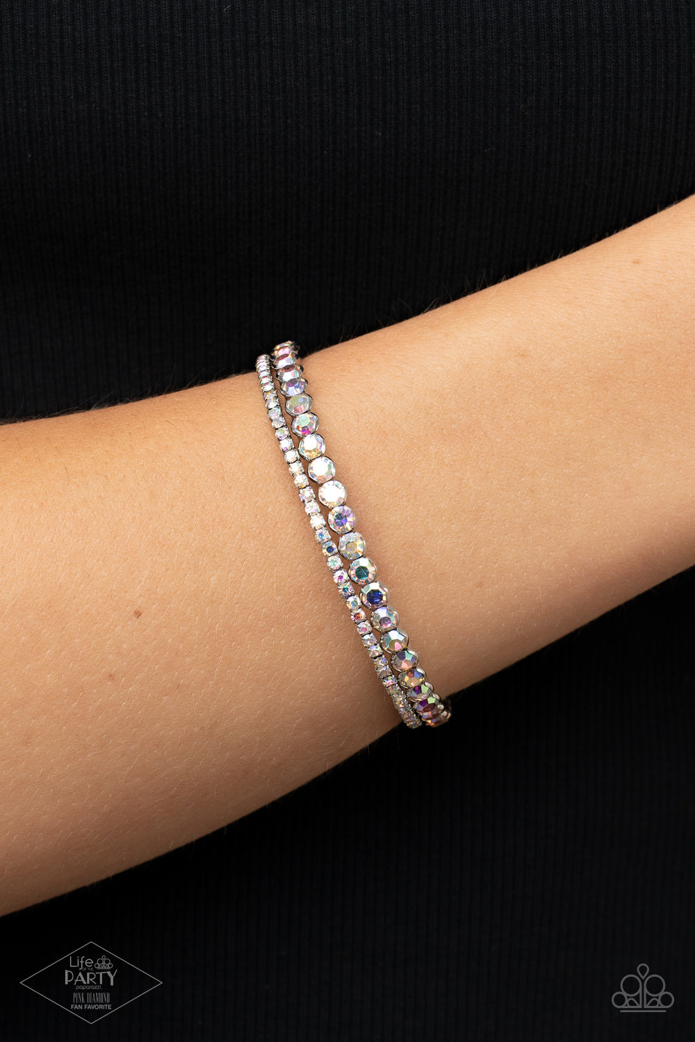 Paparazzi Accessories-Fairytale Sparkle Dainty Iridescent Rhinestone Bracelet