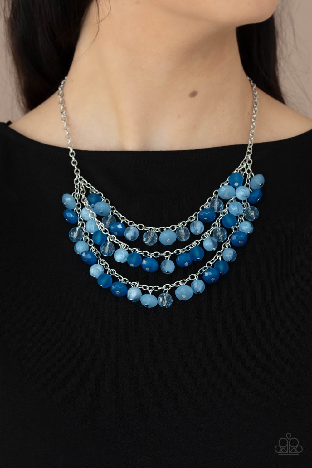 Paparazzi Accessories-Fairytale Timelessness Blue Cerulean Crystal Necklace Set