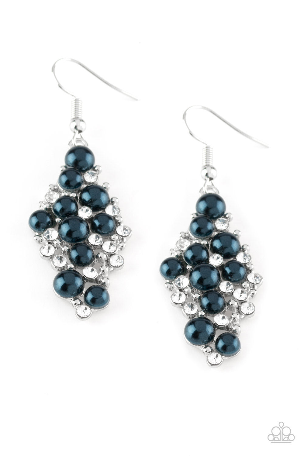 Paparazzi Accessories-Famous Fashion Blue Pearl Earrings