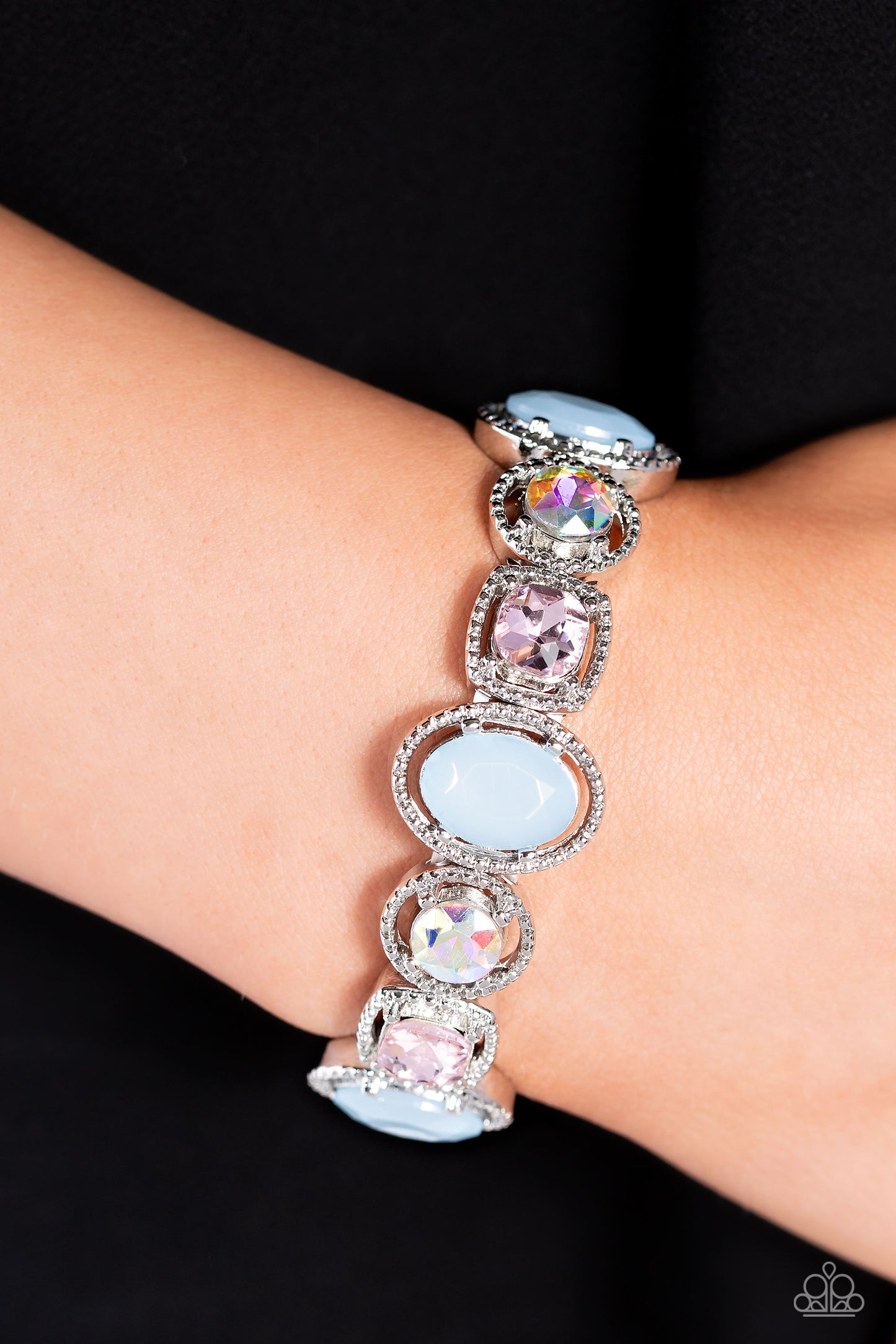 Paparazzi Accessories-Fashion Fairy Tale Multi Iridescent Oval Bracelet