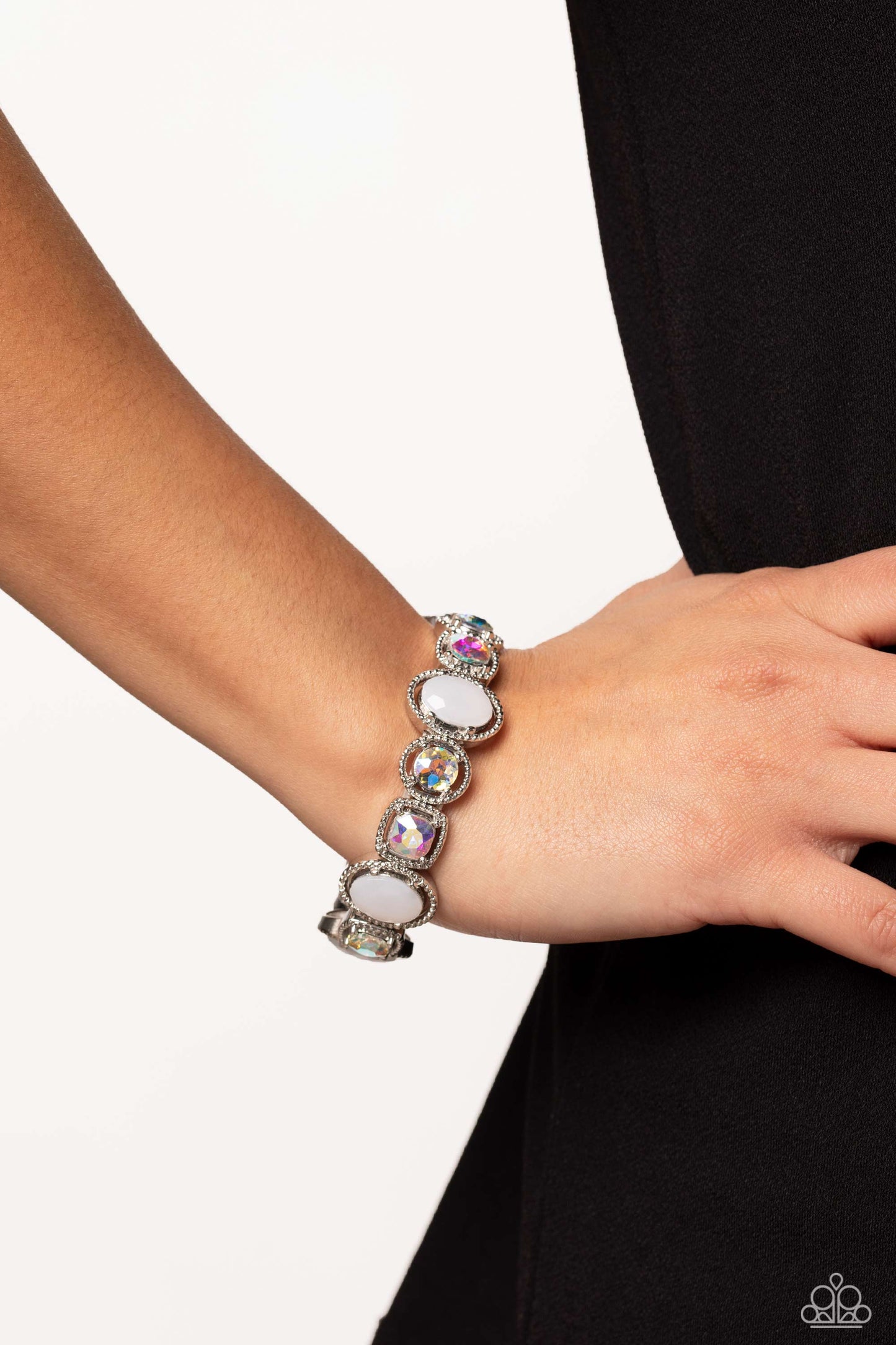 Paparazzi Accessories-Fashion Fairy Tale White Milky Oval Bead Bracelet