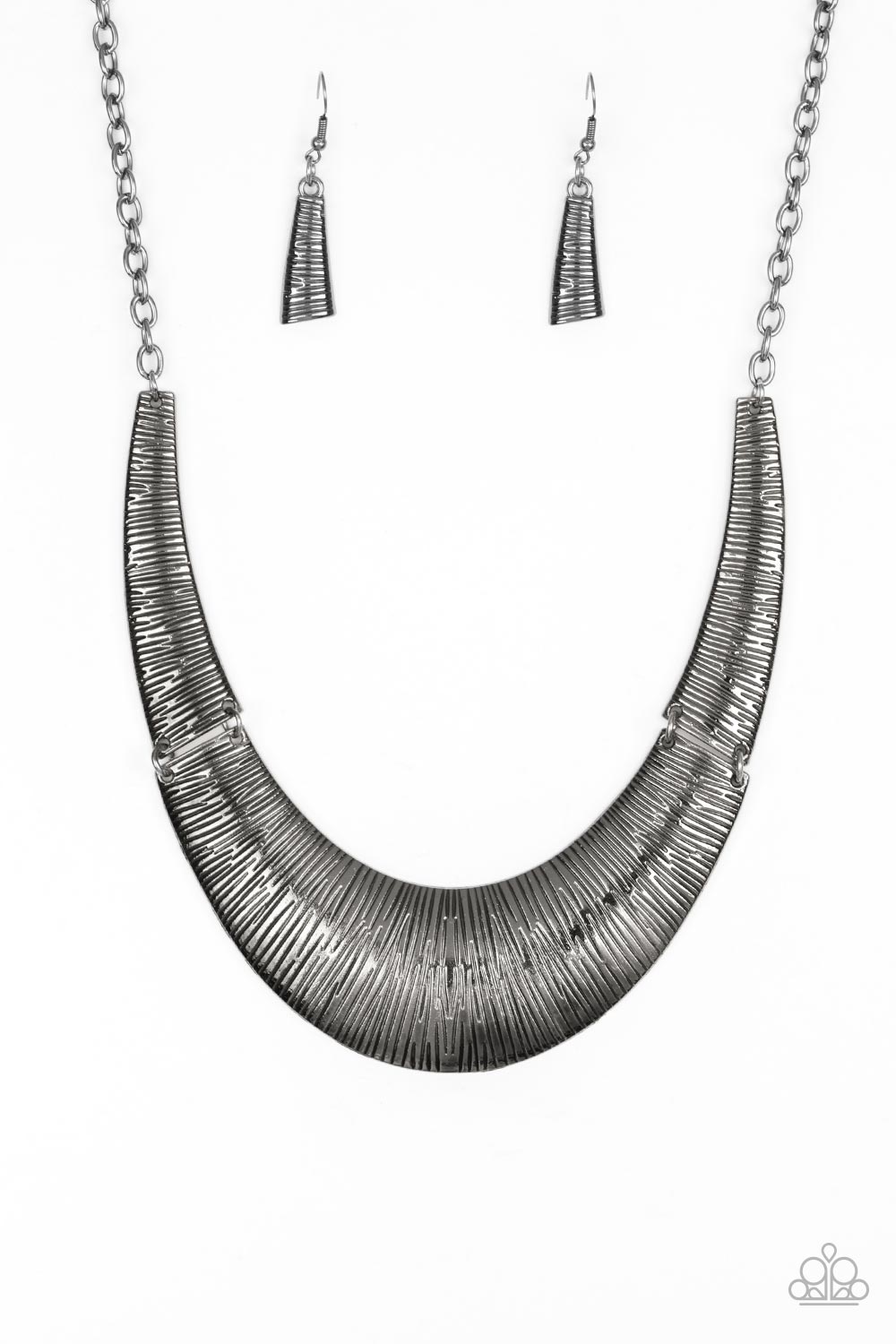 Paparazzi Accessories-Feast or Famine Black Crescent Necklace Set