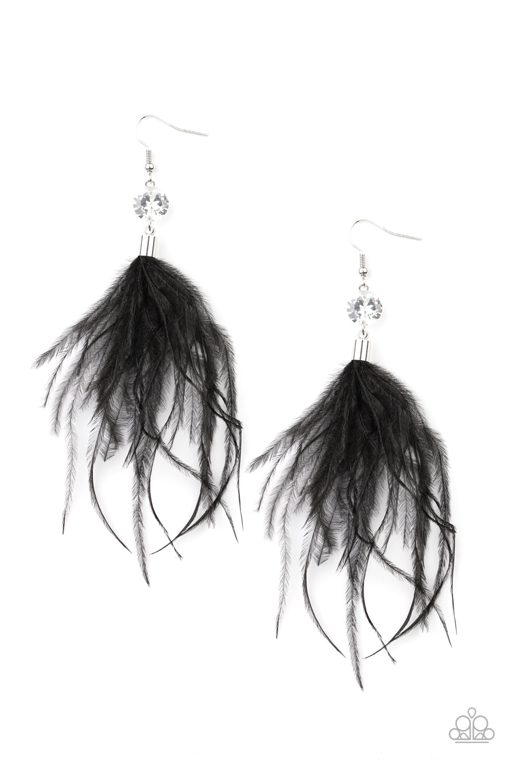 Paparazzi Accessories-Feathered Flamboyance Black Earring