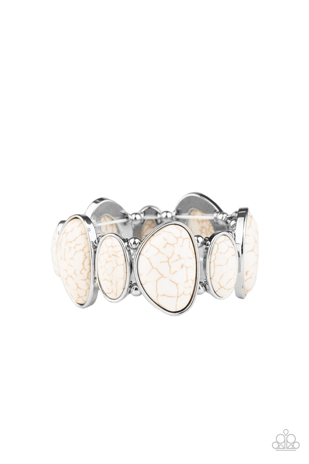 Paparazzi Accessories-Feel At HOMESTEAD White Stone Bracelet