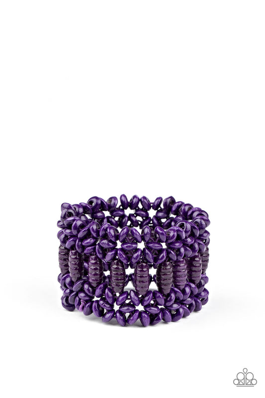 Paparazzi Accessories-Fiji Flavor Purple Wood Bracelet