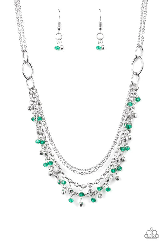 Paparazzi Accessories-Financially Fabulous Green Necklace Set