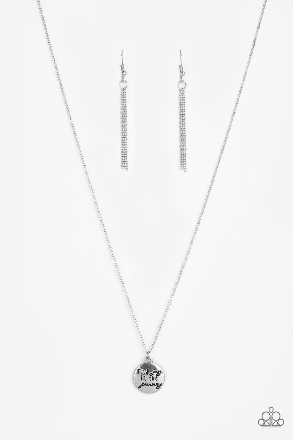 Paparazzi Accessories-Find Joy Silver Inspirational Pendant Necklace Set