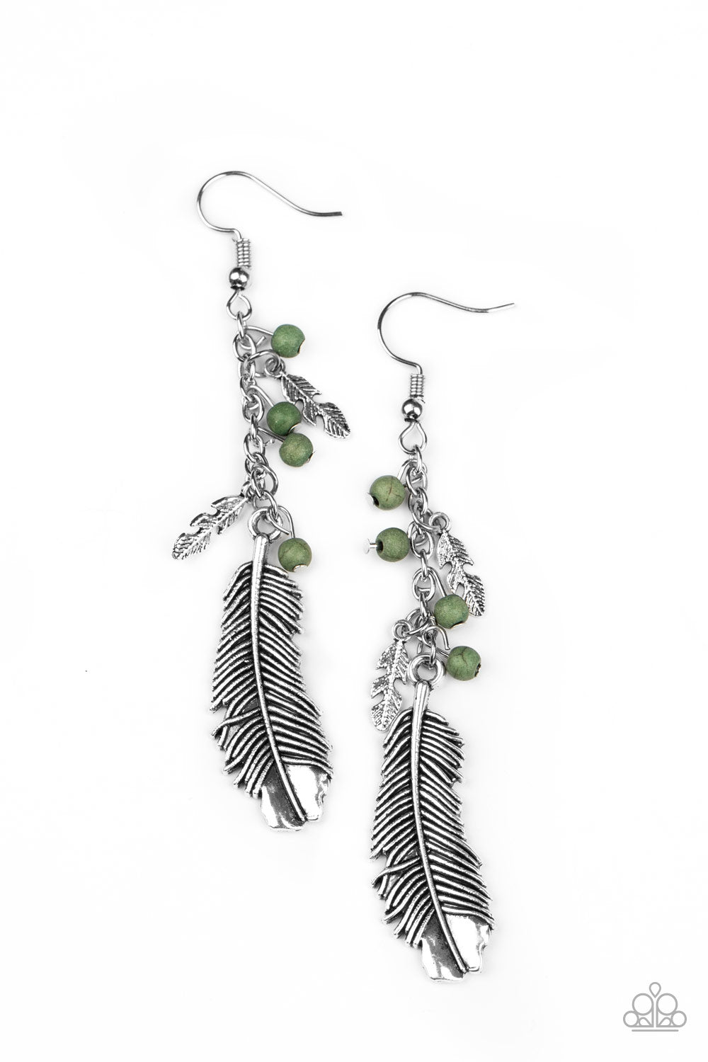 Paparazzi Accessories-Find Your Flock Green Earrings