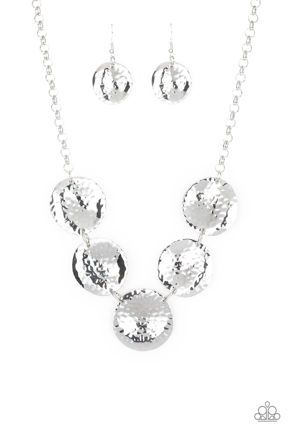Paparazzi Accessories-First Impressions Silver Necklace Set