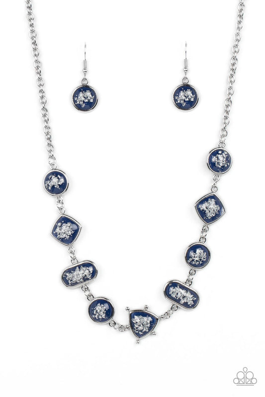 Paparazzi Accessories-Fleek and Flecked Blue Speckled Bead Necklace Set