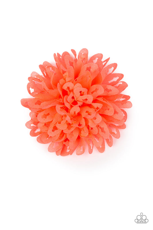 Paparazzi Accessories-Floral Flirt Orange Hair Clip