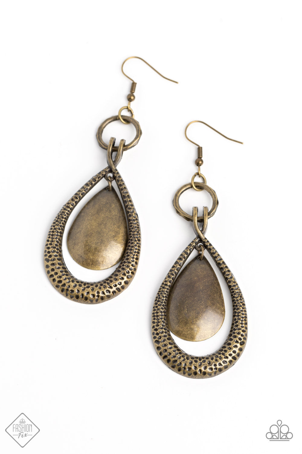 Paparazzi Accessories-Forged Flare Brass January Fashion Fix Earring