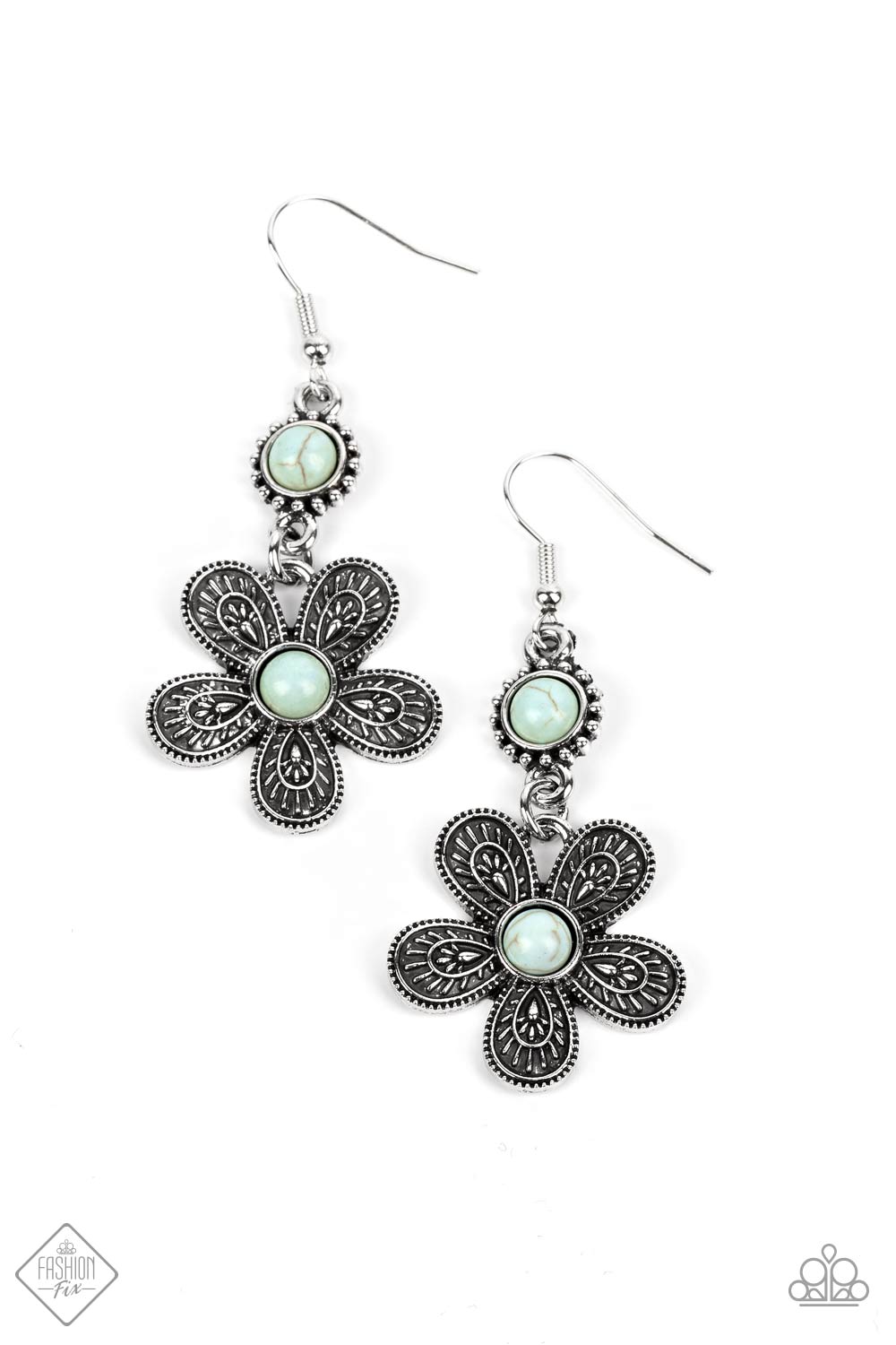 Paparazzi Accessories-Free-Spirited Flourish Blue 2022 FF Flower Earrings